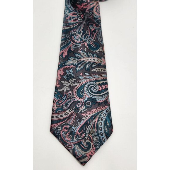 Vintage Westchester Classics Men's Paisley Tie Necktie Pink Blue Gray - Picture 8 of 10